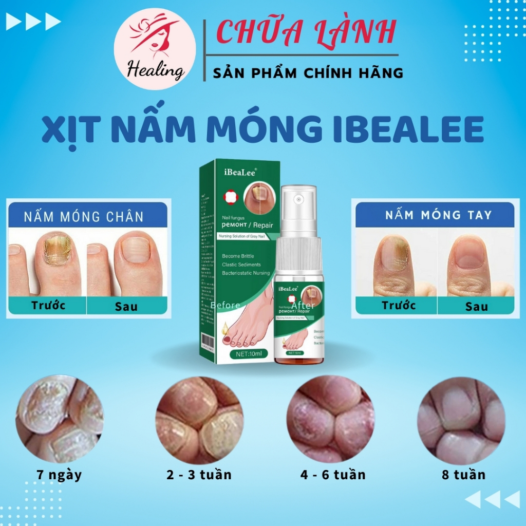 Xịt nấm móng tay chân iBeaLee 10ml Serum ngừa nấm móng tay chân dưỡng móng kháng khuẩn H07