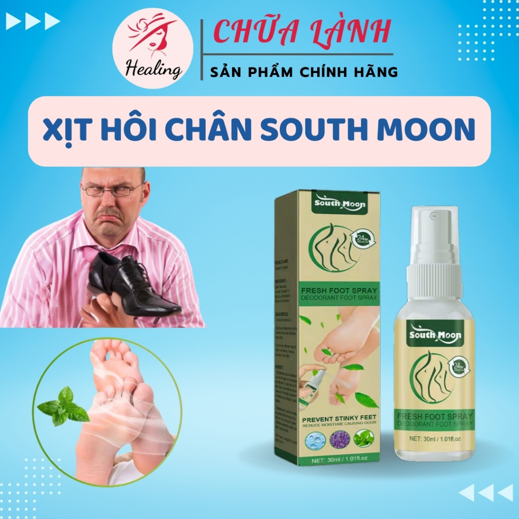 Xịt hôi chân khử mùi giày SOUTH MOON 30ml chiết xuất tự nhiên từ bạc hà khử mùi hôi hiệu quả H09