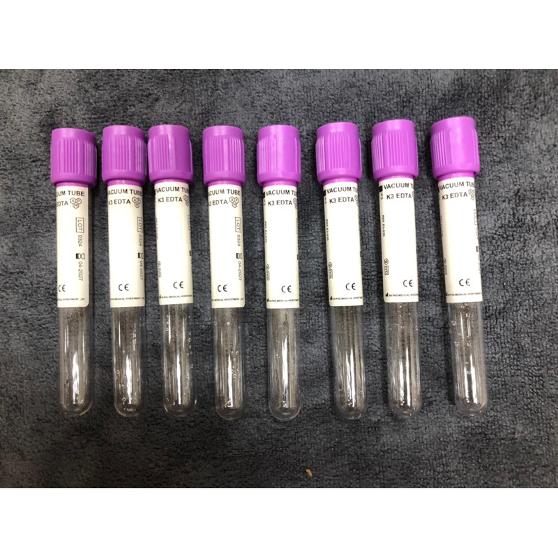 Khay ống nghiệm chân không nắp tím EDTA K3 chứa chất chống đông dung tích 6ml ( 100 ống )