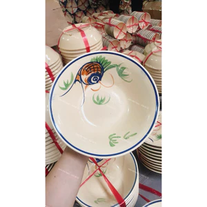 Tô Gốm Size Đại 21cm Vẽ Cá Rồng/Hoa/Gà Xưa/Phết/Chỉ Xanh Loại Đẹp - Gốm Xưa Lái Thiêu Cho Người Hoài Niệm