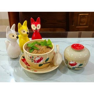 Thố Vẽ Gà Trống/Mặc Võng Xanh/Hoa Size Đại - Gốm Men Đẹp Đựg Mỡ - Cơm - Gà Tiềm -  Gốm Xưa Lái Thiêu Cho Người Hoài Niệm