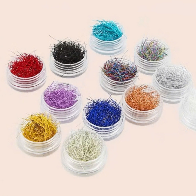 [GIÁ TỐT] Set Nhũ Sợi Tóc 12 Màu Trang Trí Móng Làm Nail