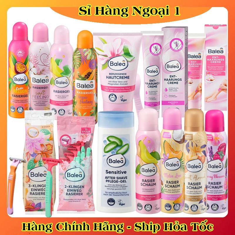 [CÓ CHE TÊN] Combo bộ Kem ức chế lông mọc chậm dưỡng da sau wax lông, cạo lông Balea Đức - Date mới Đủ Bill
