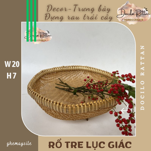 Rổ tre đựng rau, trái cây- hàng chất lượng cao- Rổ tre decor bếp (hình ...