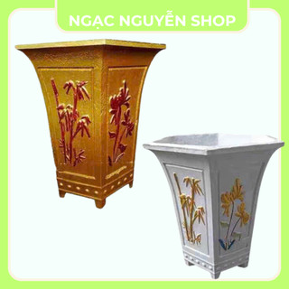 Khuôn chậu lục giác ống cao rộng 42cm cao 55cm chất liệu nhựa abs