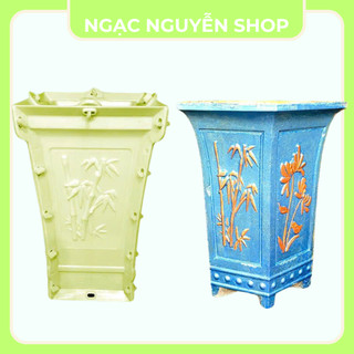 Khuôn chậu lục giác ống cao rộng 42cm cao 55cm chất liệu nhựa abs