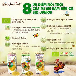 Mì ăn dặm hữu cơ Bio Junior cho bé từ 8 tháng tuổi