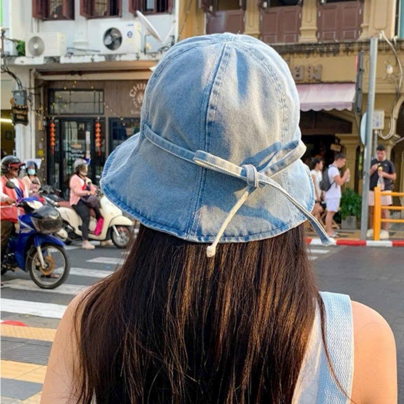 MŨ BUCKET JEAN THẮT NƠ XINH XẮN PHONG CÁCH HQ