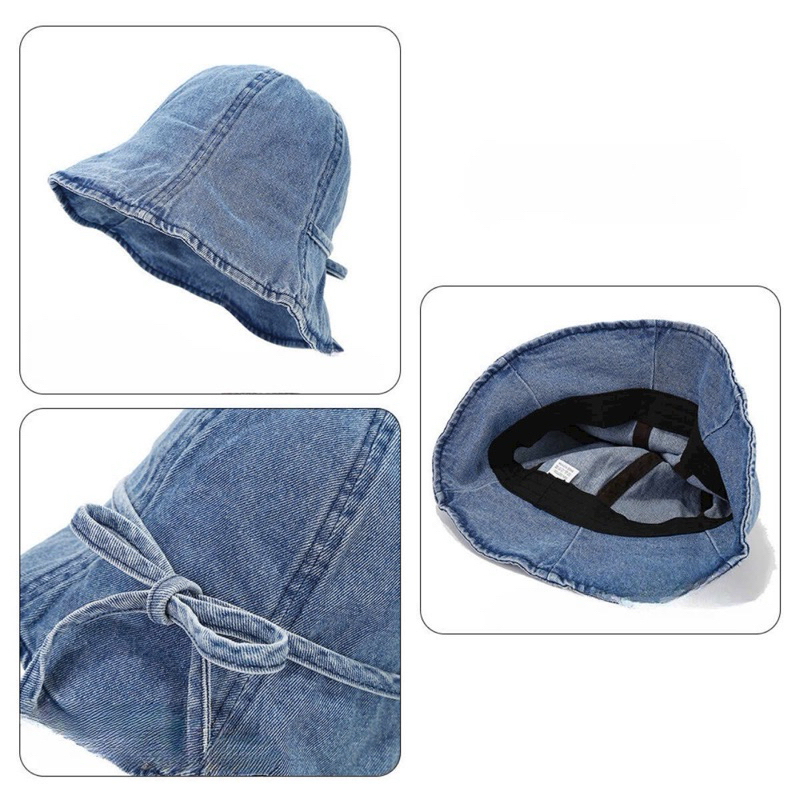 MŨ BUCKET JEAN THẮT NƠ XINH XẮN PHONG CÁCH HQ