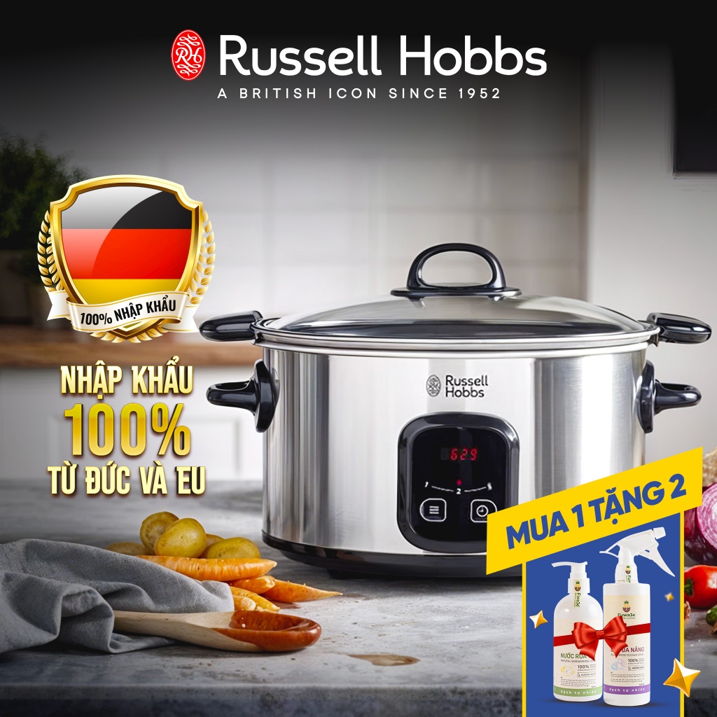 Nồi Nấu Chậm Russell Hobbs Maxi Cook 22750-56 200W 6L, chức năng hẹn ...