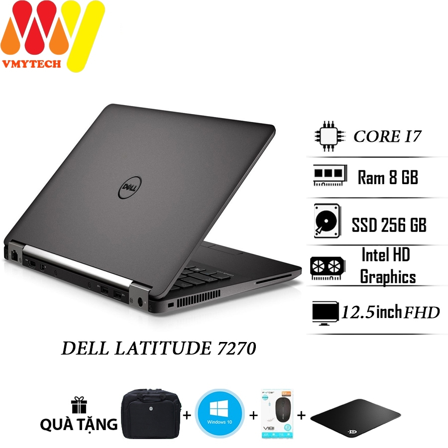 Laptop Dell 7270 màn hình 12.5 FullHD siêu mỏng nhẹ, Core i7, Ram 8gb ...