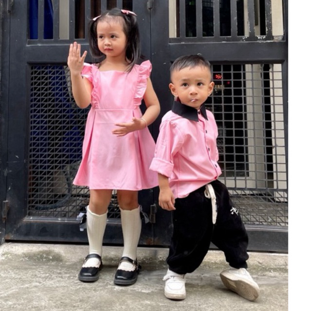 Set Gia Đình Fig Tree Màu Hồng Phối Viền Siêu Ngọt Ngào