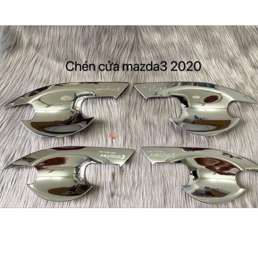 Ốp tay nắm, hõm cửa xe Mazda 3 đời 2020 - HIỆN NAY - Mạ Crom cao cấp, sáng bóng