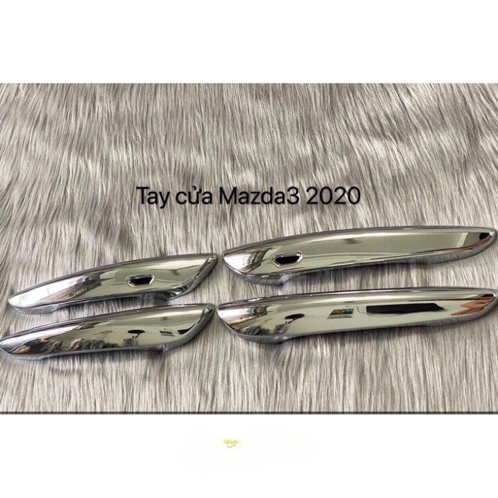 Ốp tay nắm, hõm cửa xe Mazda 3 đời 2020 - HIỆN NAY - Mạ Crom cao cấp, sáng bóng