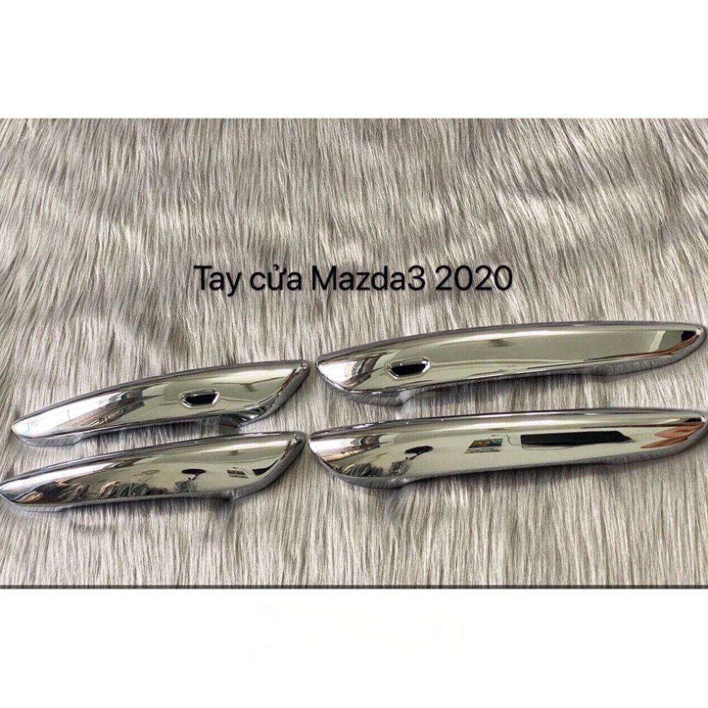 Ốp tay nắm, hõm cửa xe Mazda 3 đời 2020 - HIỆN NAY - Mạ Crom cao cấp, sáng bóng