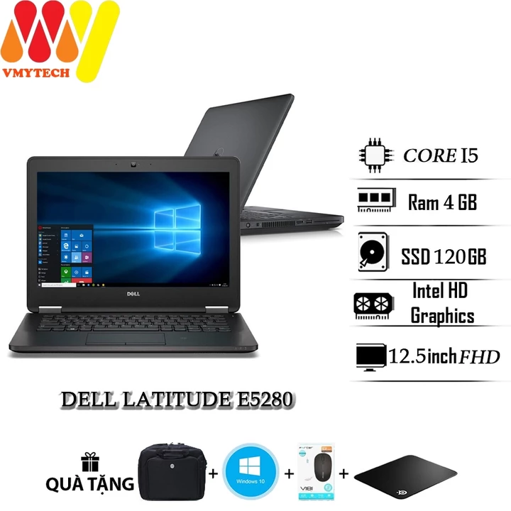 Laptop Dell Latitude 5280, E5280 mẫu zin lướt 99%, Core i5, Ram 4gb, ổ cứng SSD 120gb, màn 12.5inch HD, laptop văn phòng