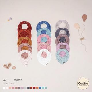 Yếm sơ sinh Cookie chất tăm lạnh (Air-cool) cao cấp - Yếm cài giữ ấm cổ và giữ vệ sinh cho bé từ 0-6 tháng - Minizon Kid