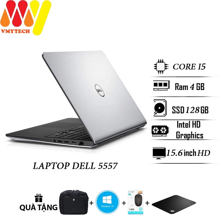 Laptop Dell 5557 Core i7 zin cao cấp, Ram 4gb, Ổ cứng SSD 128gb, màn 15.6 HD, cạc rời VGA, máy tính văn phòng lướt 99%