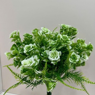 Hoa giả -  cụm hoa hồng xanh cao cấp 34cm nhỏ nhắn, trang trí, decor nhà cửa, cửa tiệm, studio...