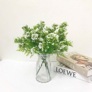 Hoa giả -  cụm hoa hồng xanh cao cấp 34cm nhỏ nhắn, trang trí, decor nhà cửa, cửa tiệm, studio...