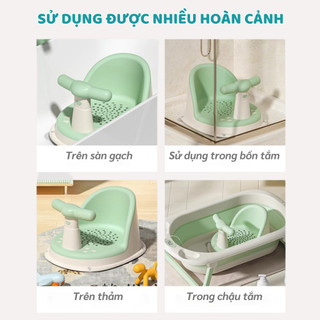 Ghế Tắm Cho Bé Cao Cấp Pakey, Ghế Ngồi Tắm Cho Bé Tập Ngồi Chống Trơn Trượt Có Đế Hít Chắc Chắn Tiện Lợi