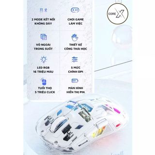 Chuột Không Dây Bluetooth FreeWolf A2 LED RGB 2 Mode Chip Original 3212 Siêu Mượt Chuyên Game