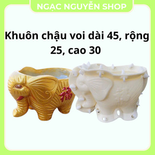 Khuôn đúc chậu hình con voi to dài 45cm cao 30cm ngang 25cm đổ úp đáy