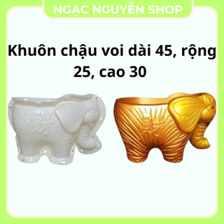 Khuôn đúc chậu hình con voi to dài 45cm cao 30cm ngang 25cm đổ úp đáy