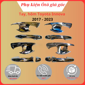 Ốp tay nắm, hõm cửa xe Toyota Innova đời 2017 -> 2022 - Mạ Crom cao cấp, sáng bóng