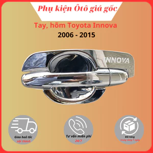 Ốp tay nắm, hõm cửa xe Toyota Innova đời 2006 - 2012, 2013, 2014, 2015 Mạ crom cao cấp, sáng bóng