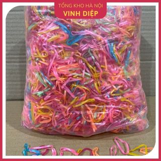 1 bịch 1kg chun buộc tóc đen, nhiều màu dai tốt