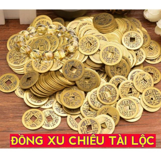 [SHOPEE TRỢ GIÁ] ✅ COMBO 100 Đồng xu cổ âm dương chiêu tài lộc hút may mắn