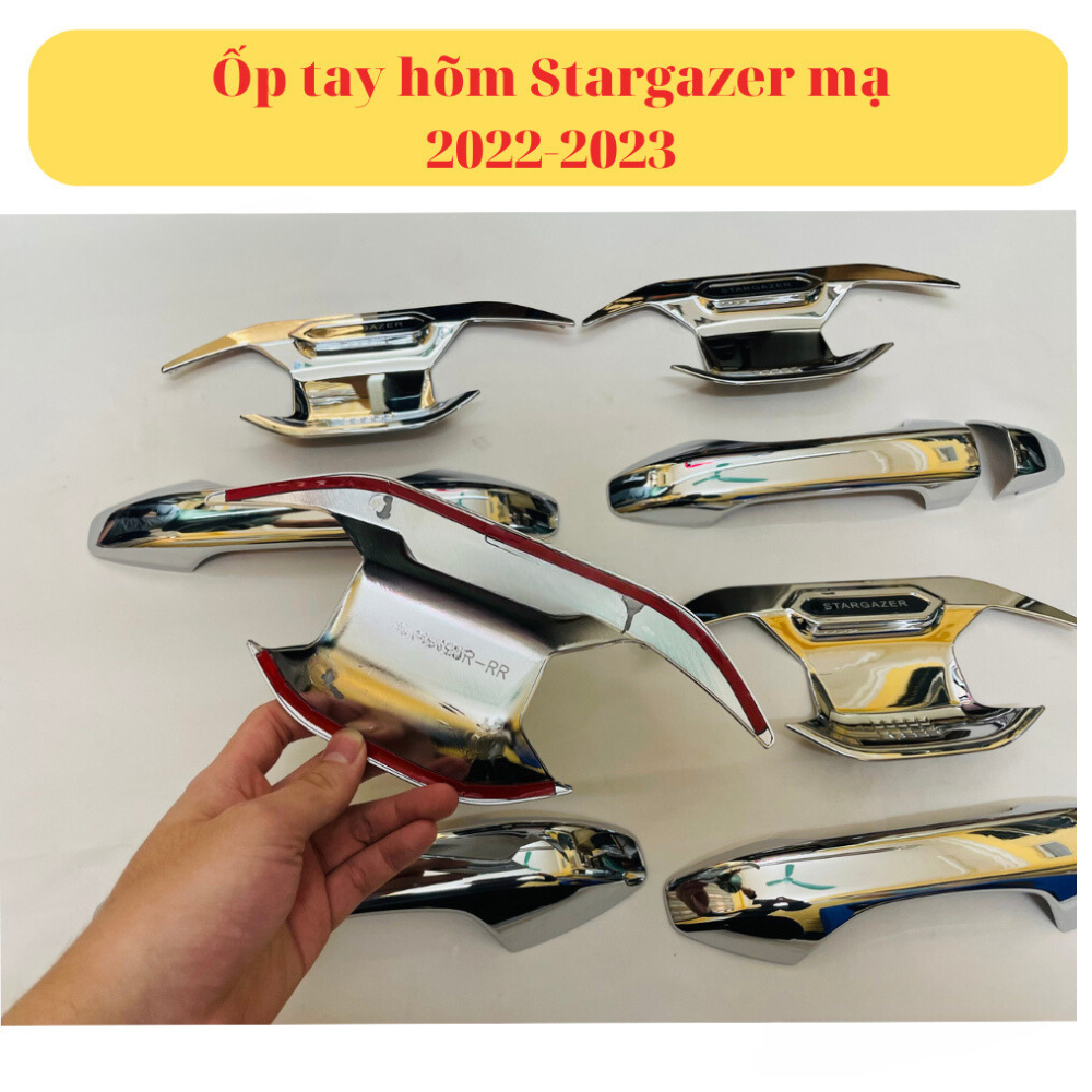 Ốp tay nắm, hõm cửa xe Hyundai Stargazer đời 2022 - HIỆN NAY - nhựa ABS mạ crom cao cấp, sáng bóng