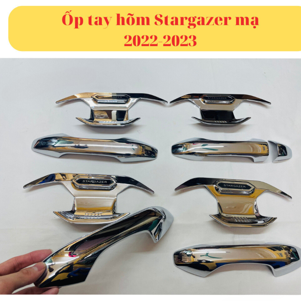 Ốp tay nắm, hõm cửa xe Hyundai Stargazer đời 2022 - HIỆN NAY - nhựa ABS mạ crom cao cấp, sáng bóng