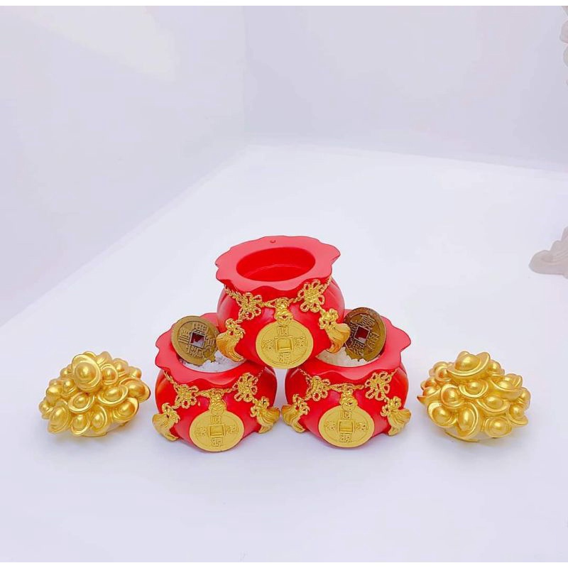 Hũ đựng muối gạo tài lộc túi thân tài may mắn để ban thờ trang trí nhà cửa chum vàng chiêu thần tài