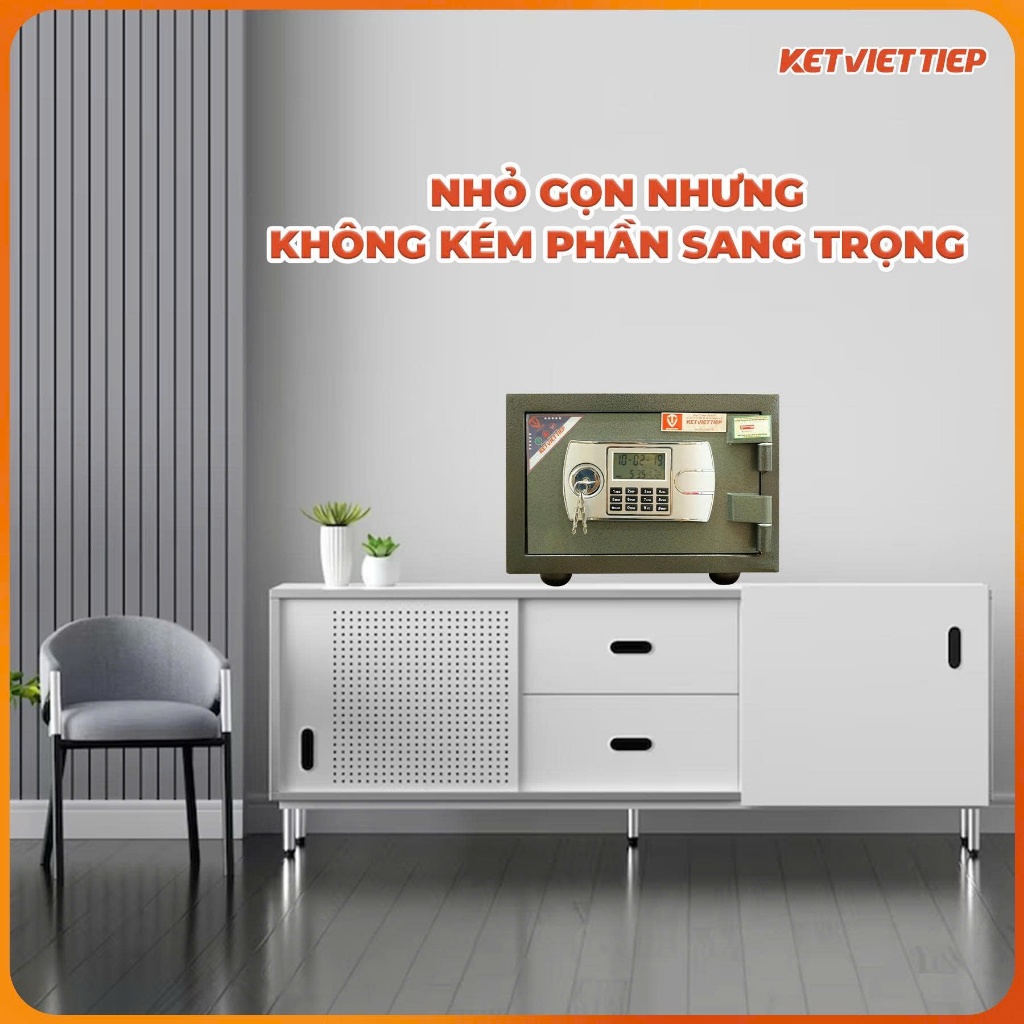 Két Sắt Mini Việt Tiệp KVT03 Khóa Điện Tử Thân Thép Đúc Đặc 28kg