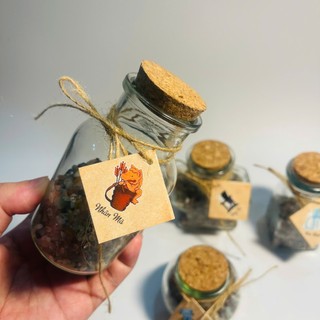 (Lọ100ml+đánhỏ)  Lọ đá 12 cung hoàng đạo xinh xắn, dùng trang trí, quà tặng ý nghĩa