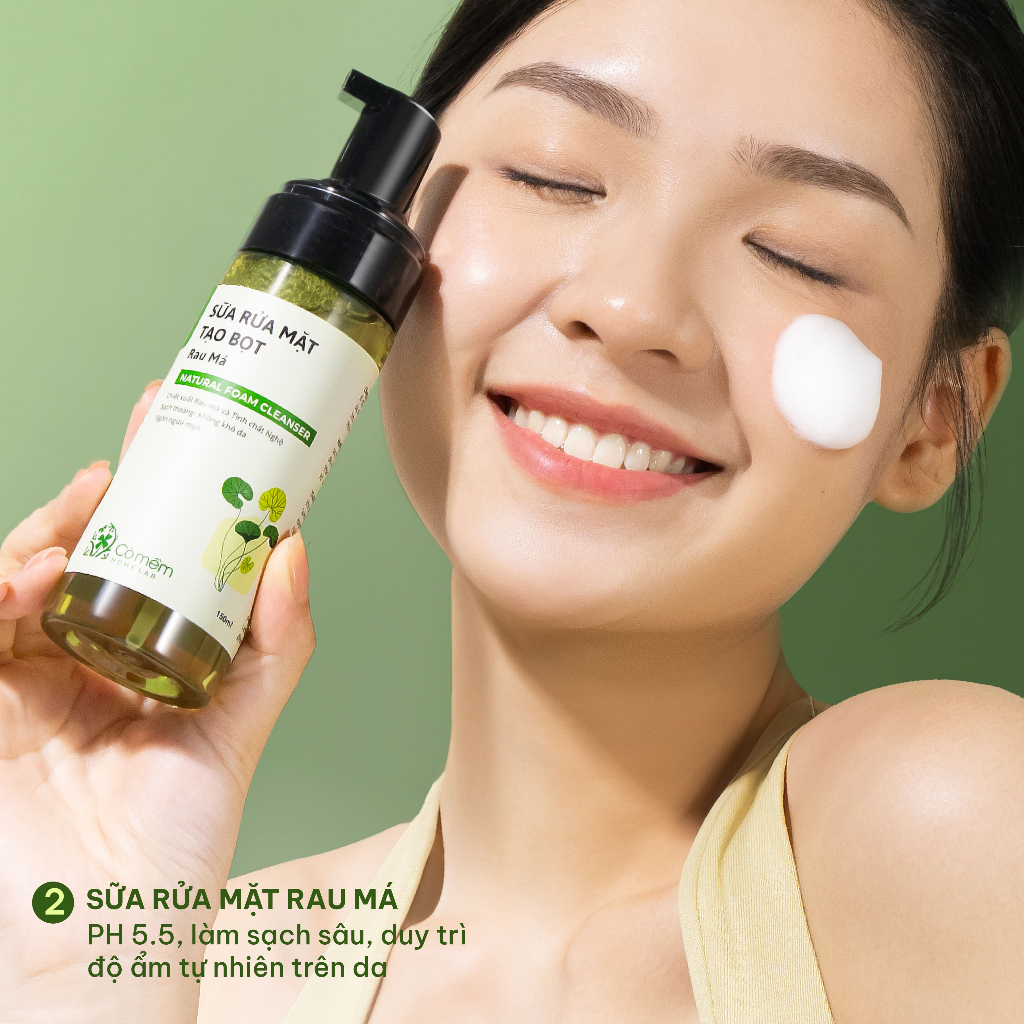 Ảnh Bộ 2 Chai Sữa Rửa Mặt Tạo Bọt Sạch Sâu Không Khô Da Dành Cho Da Dầu Khô Thường Cỏ Mềm 4
