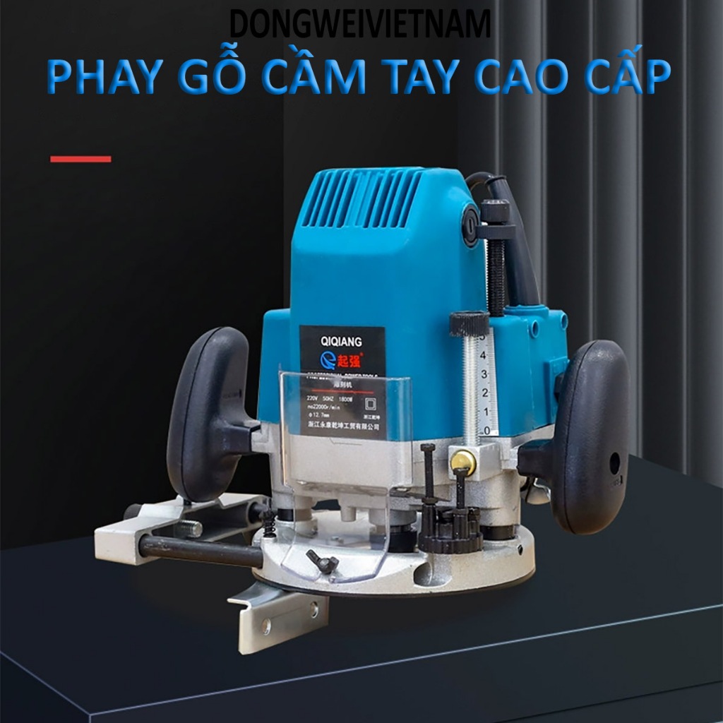 Máy phay gỗ cầm tay cao cấp cốt 12.7ly kèm bộ 12 mũi soi công suất