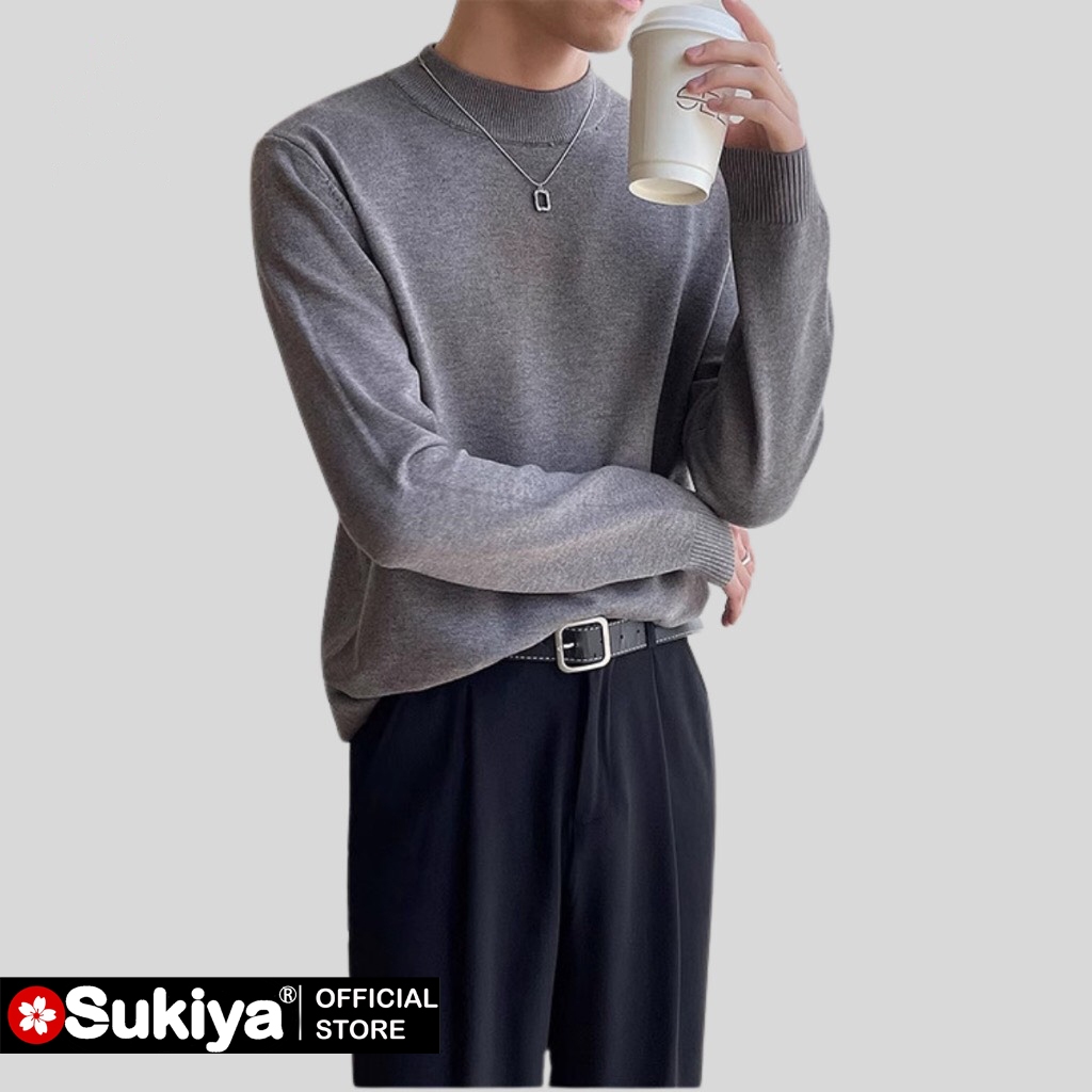 Ảnh Áo Len Nam Cổ Cao 3 Phân SUKIYA Hàng Cao Cấp Sợi Len Lông Thỏ Mềm Mịn AL35 4