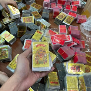 Kim Bài Ngũ Lộ Thần Tài plastic vàng - Khai Vận Mở Cung Tài Lộc - Bình An mạ vàng