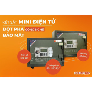 Két sắt chống cháy gia đình K68BLN-DT khóa điện tử nặng 45kg có báo động chống dò mã, chống đập phá két