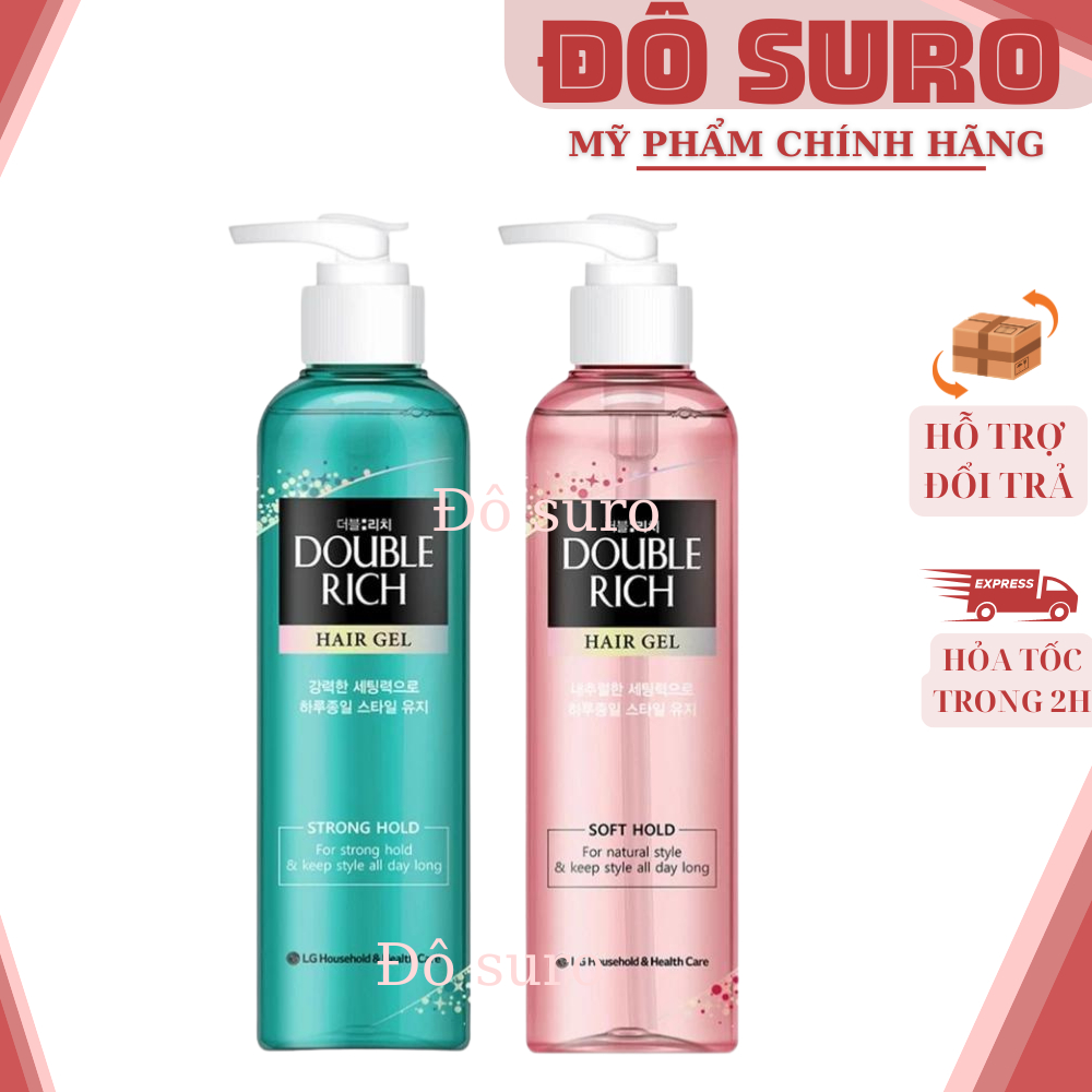 Gel Tạo Kiểu Tóc và Giữ Nếp Tự Nhiên Double Rich Soft 250ml
