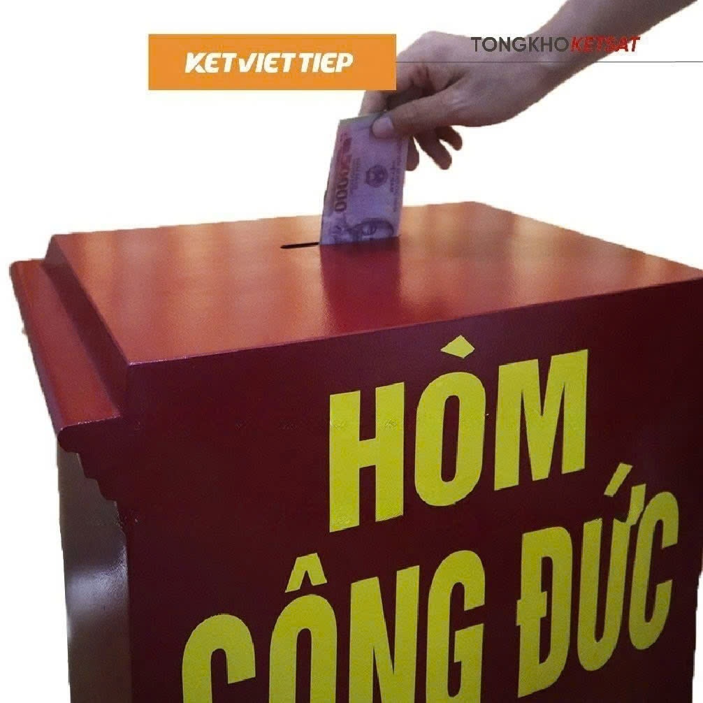 Két Sắt Công Đức Việt Tiệp Có Khe Bỏ Tiền CĐ305-KC Khóa Cơ Chống Cháy Nặng 80-100-120KG Bảo Hành 5 Năm