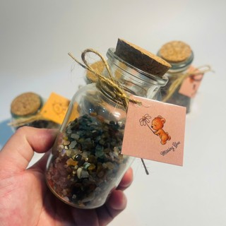 (Lọ100ml+đá nhỏ) Lọ đá kèm tag xinh xắn, dùng trang trí, quà tặng ý nghĩa