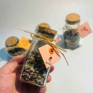 (Lọ100ml+đá nhỏ) Lọ đá kèm tag xinh xắn, dùng trang trí, quà tặng ý nghĩa