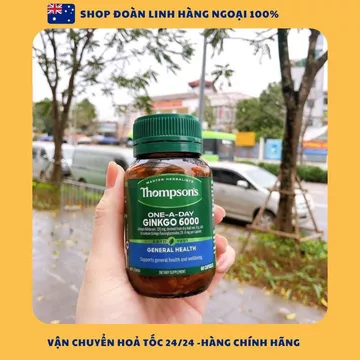 Viên bổ não Ginkgo 6000mg Thompson’s của Úc 60 viên, Hàng Úc Đi Air, Date xa, Ginkgo Biloba 6000mg Thompson's