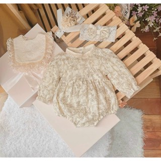Body dài tay Musilin bé gái 4-10kg. Body thiết kế dễ thương đầy tháng, thôi nôi. Dino Kids