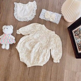 Body dài tay Musilin bé gái 4-10kg. Body thiết kế dễ thương đầy tháng, thôi nôi. Dino Kids