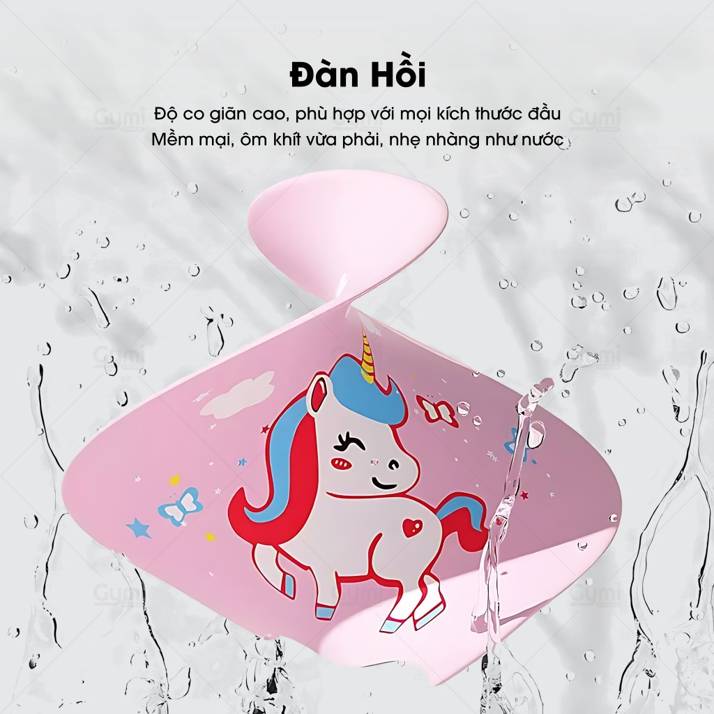 Mũ Bơi, Nón Bơi Silicone Họa Tiết Hoạt Hình Cho Bé, Cho Trẻ Em - Chống Nước Trùm Tóc Bảo Vệ Tai - MuBoiSilicone-TreEm